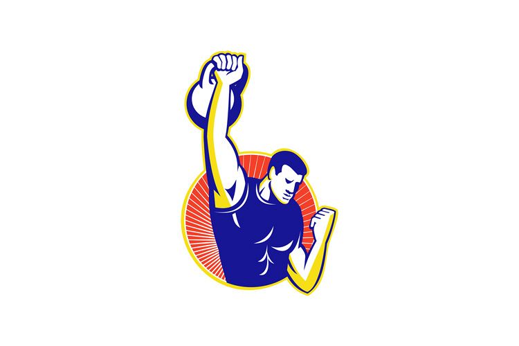 Strongman Lifting Kettlebell Weight Retro example image 1