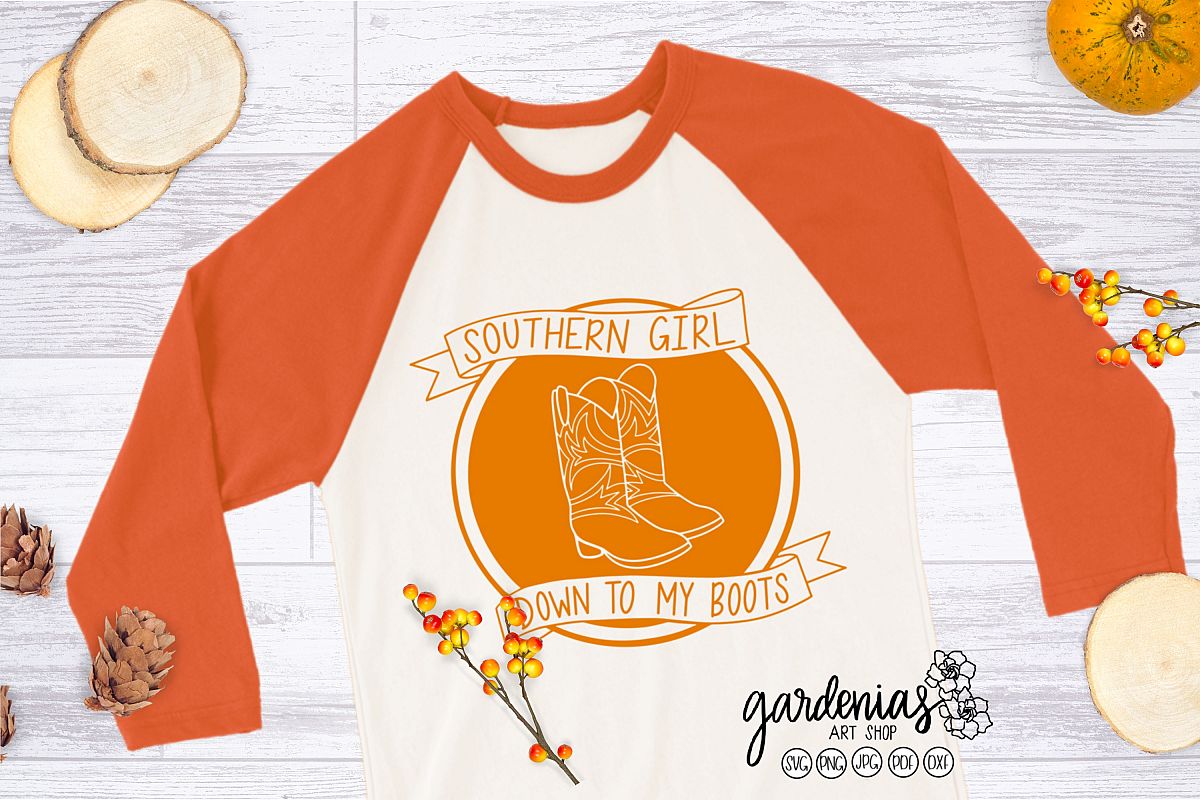 Southern Girl SVG | Southern Girl Down To My Boots Cut File example image 1