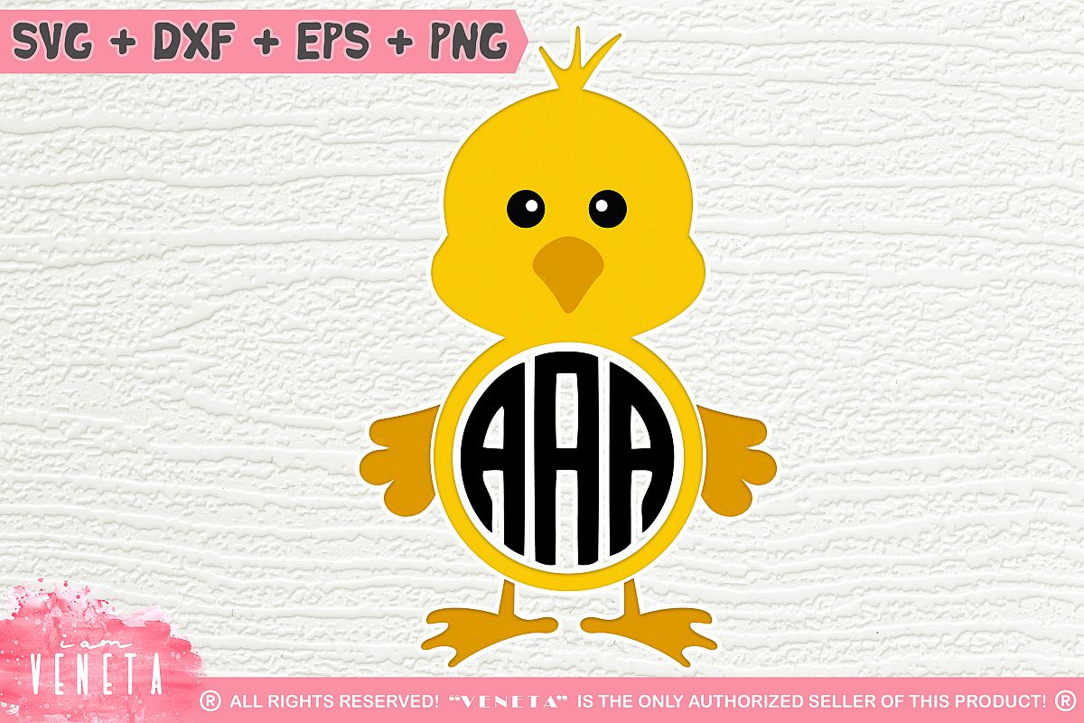 Chicken Monogram | Chick Monogram | SVG, DXF, Cutting Files example image 1