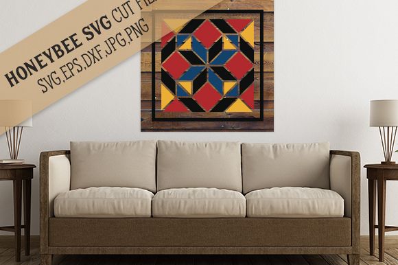 Amish Diamond Barn Quilt cut file example image 1