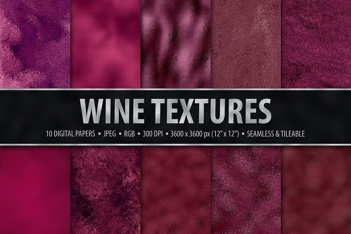 10 Wine Metallic Textures - Seamless Burgundy Backgrounds example image 1