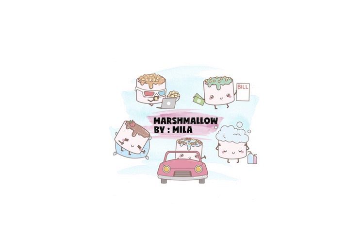 KAWAII MARSHMALLOW CLIPART BUNDLE PNG example image 1