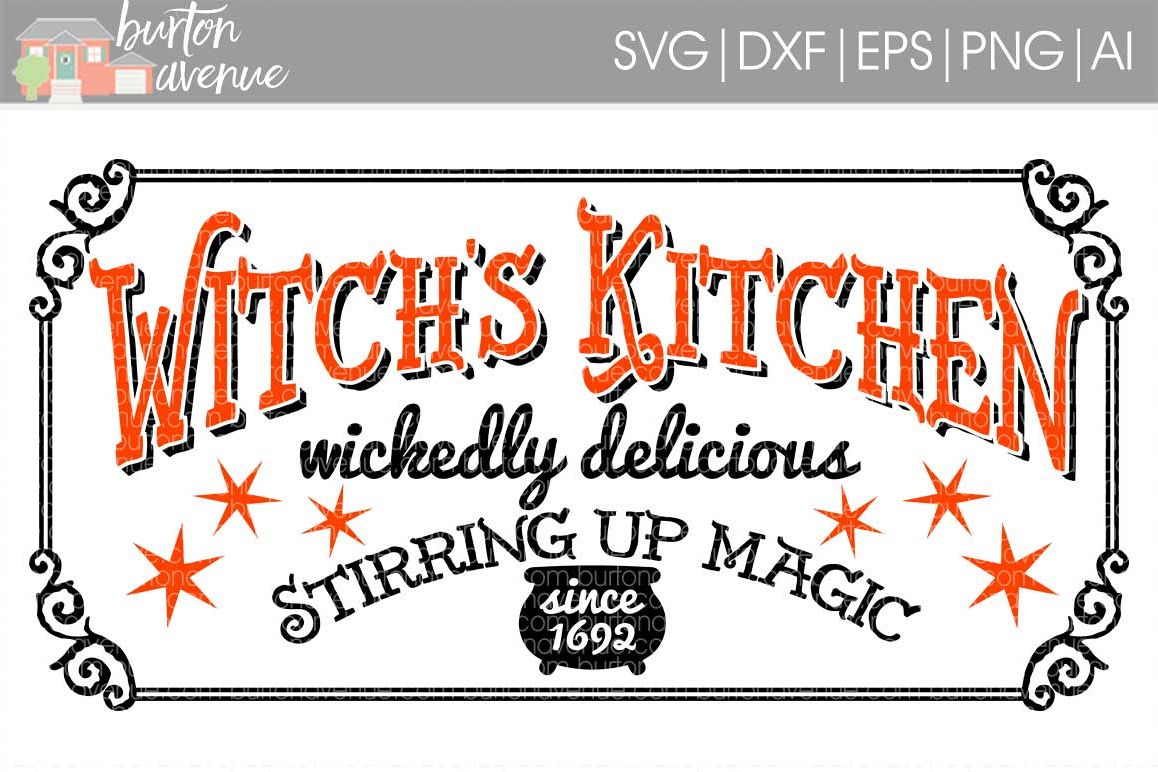 Download Witch's Kitchen Halloween Sign cut File - SVG DXF EPS AI ...