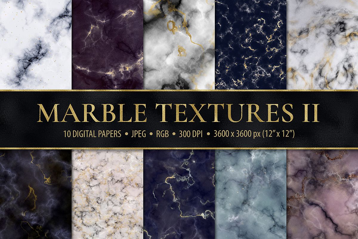 Marble Digital Papers - 10 Veined Marble Textures example image 1