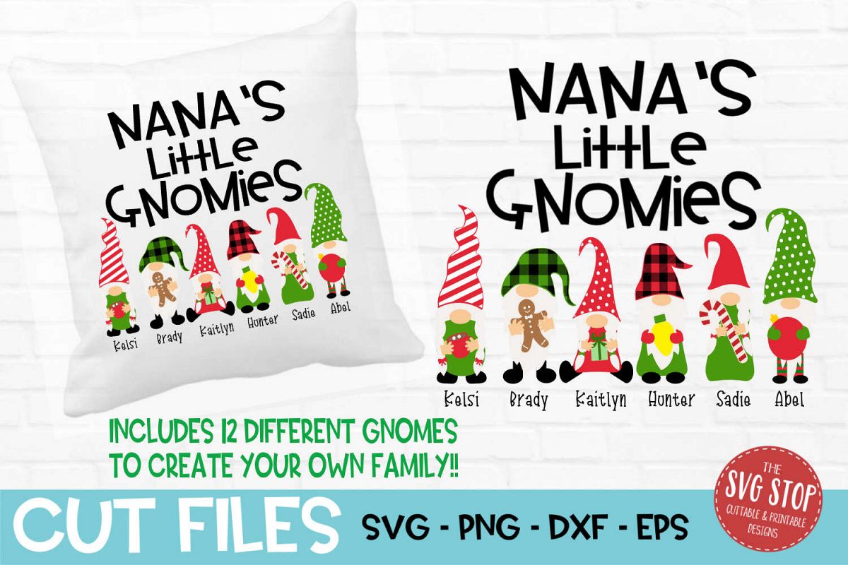 Nana's Little Gnomies Christmas SVG, PNG, DXF, EPS example image 1