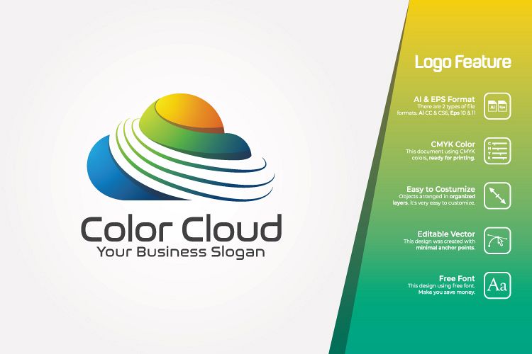 Colorful Cloud Logo Template example image 1