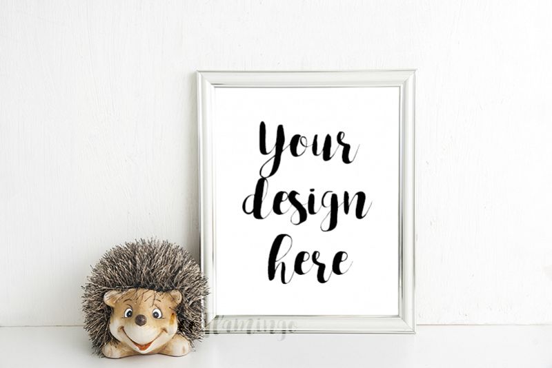 White Frame Mockup vertical 8x10 stock photo png jpg example image 1