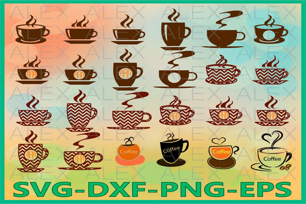 Coffee SVG Files, Coffee Monogram Svg Files example image 1