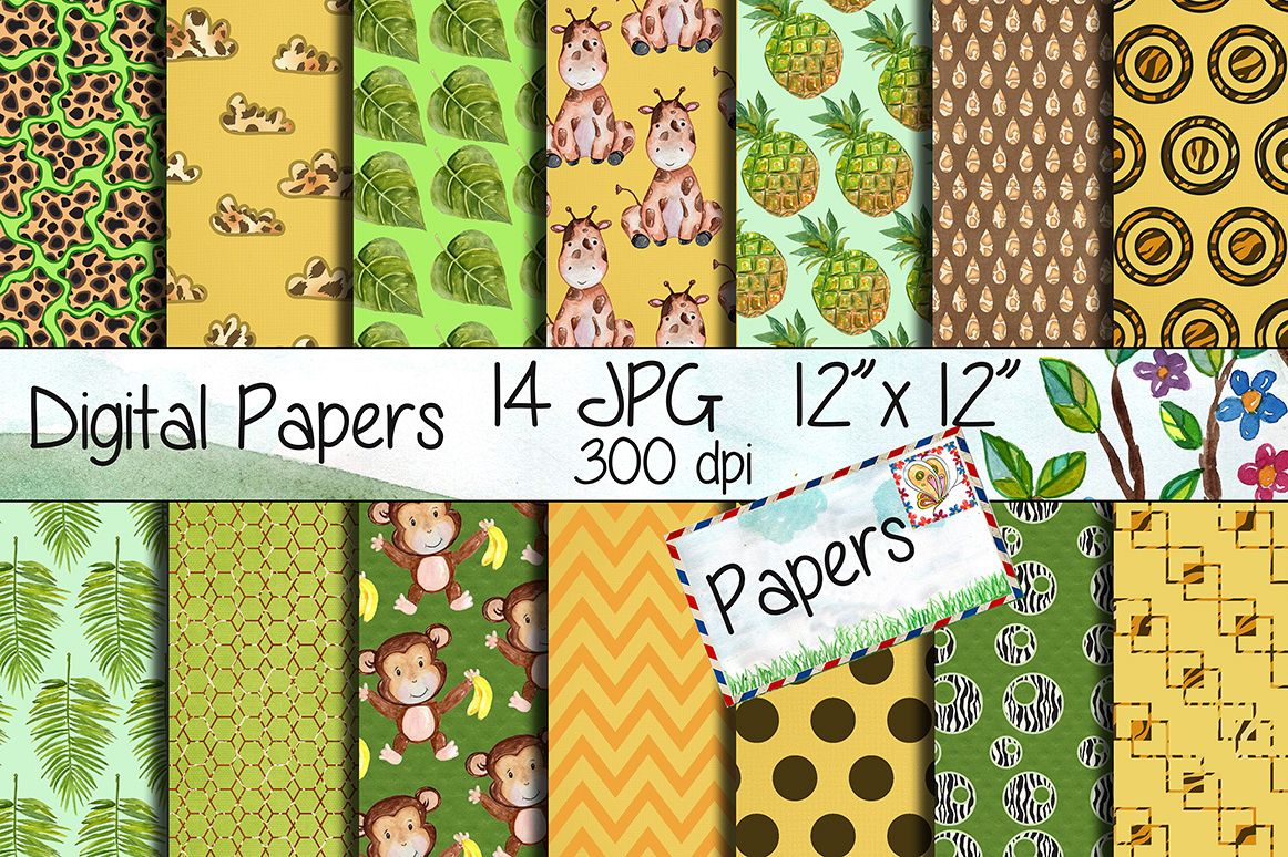 Safari Digital Paper Pack example image 1