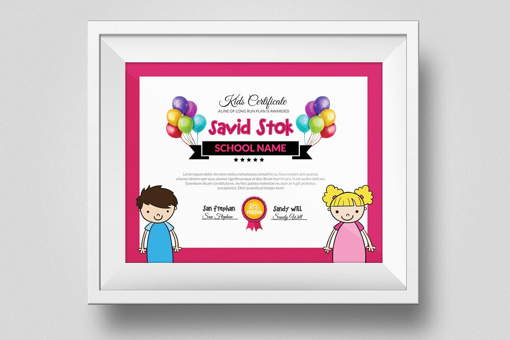 Kid Certificate and Diploma Template example image 1