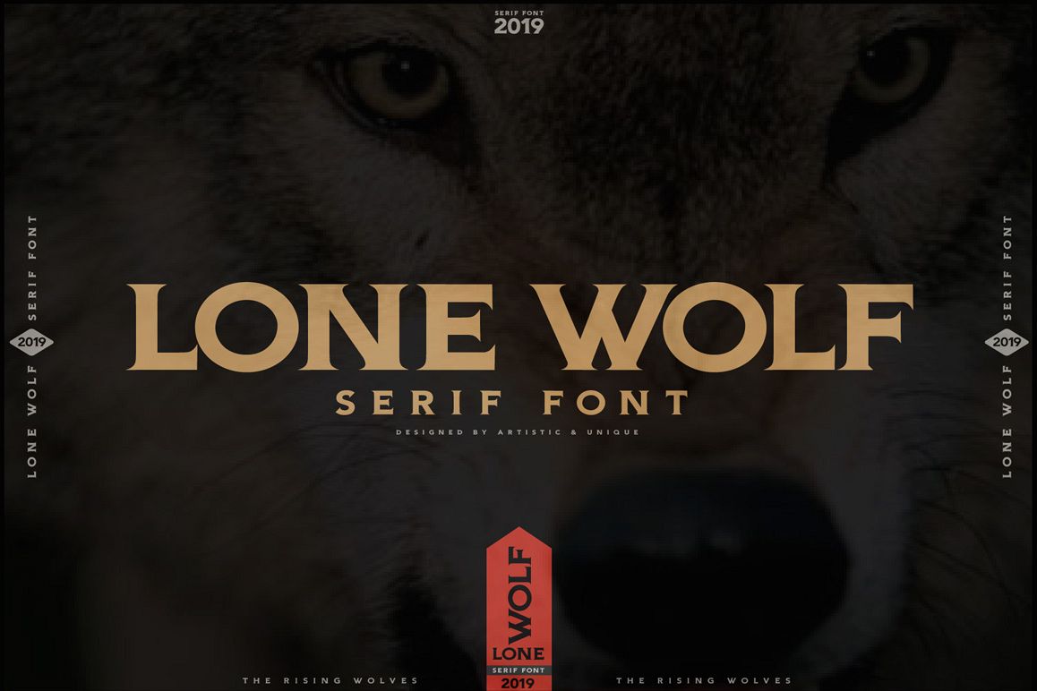 LONE WOLF Serif font example image 1