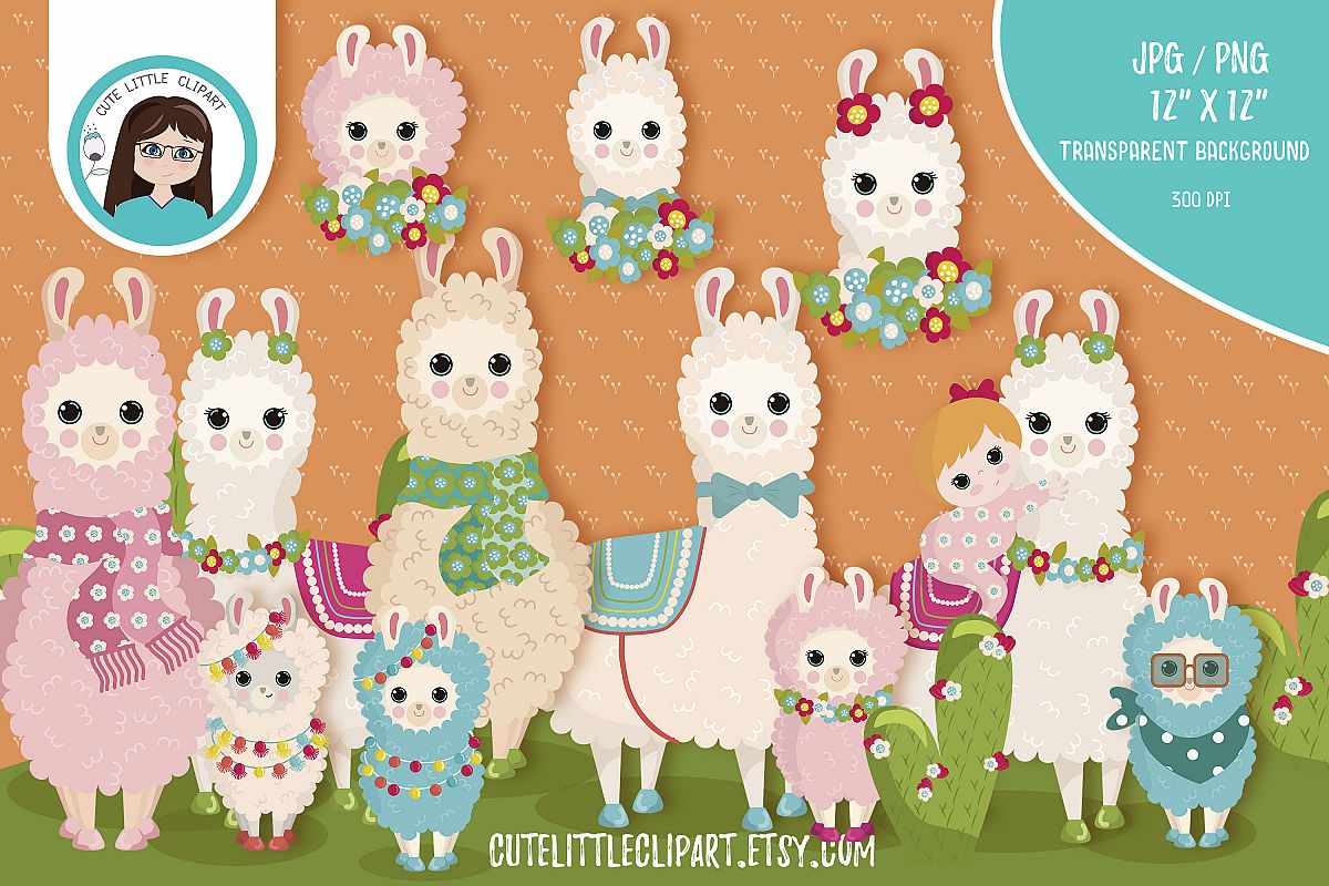 LLamas clipart PNG / JPEG example image 1