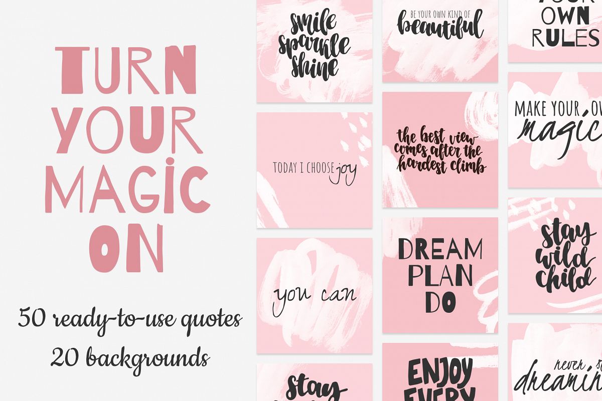 TURN YOUR MAGIC ON quotes bundle example image 1