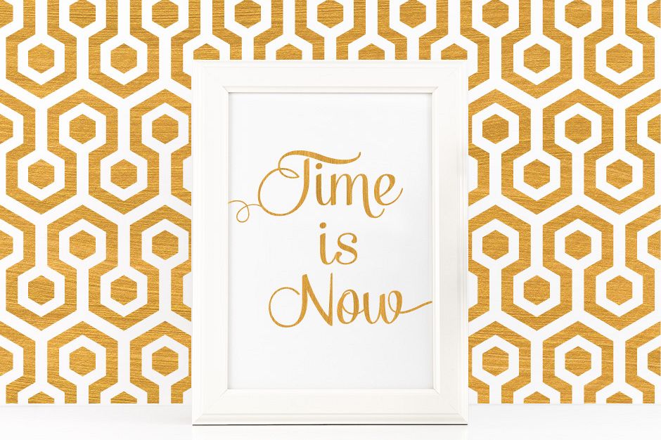 Time is Now Poster to Print Inspirational Quote + SVG files example image 1