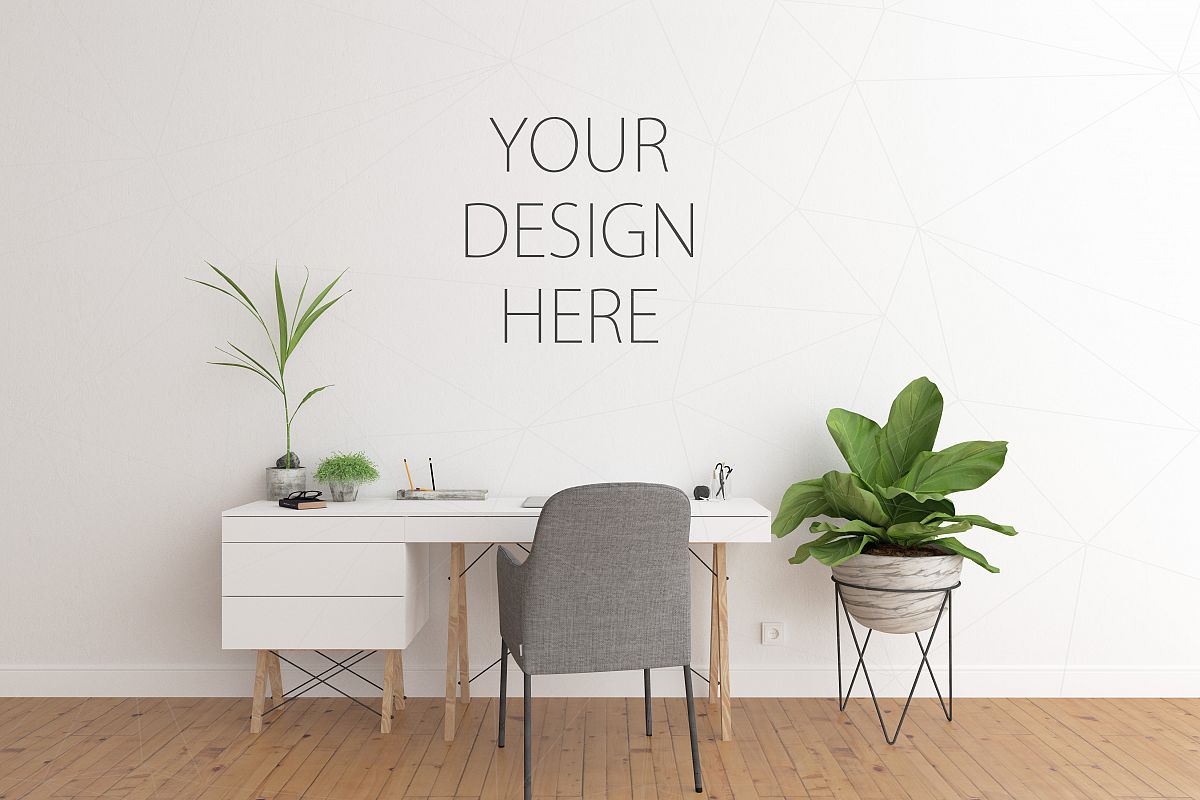 Interior mockup - blank wall mock up (37391) | Mock Ups | Design Bundles