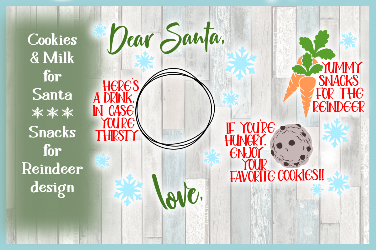 Dear Santa Cookies Reindeer Snacks Rectangle Tray Placemat example image 1.