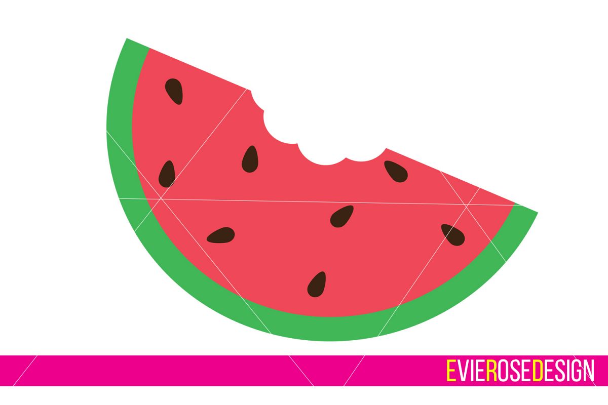 Watermelon Clipart and Cut File Set - Includes Layered SVG example image 1
