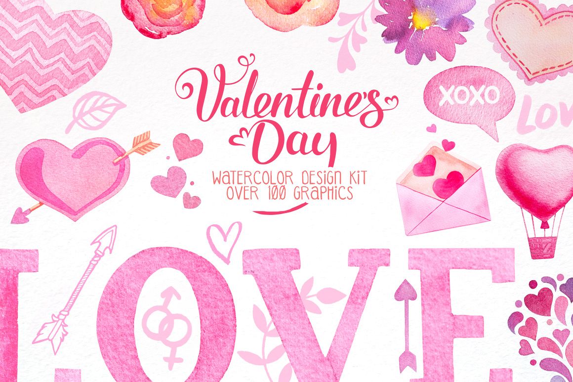 Valentine Day Design Kit example image 1