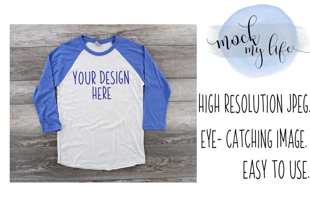 MockUp Next Level Raglan / Baseball Tee Mock up example image 1