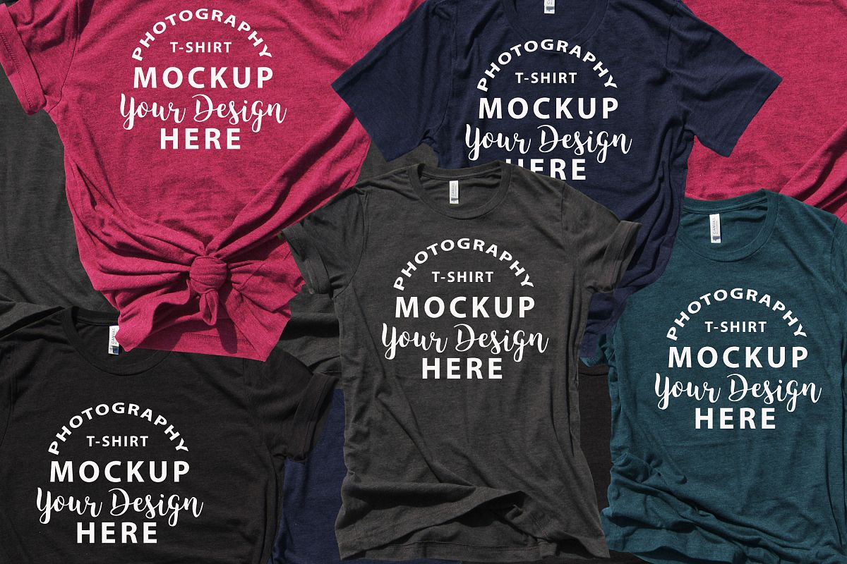 Bella Canvas 3001 T-shirt mock-up Bundle example image 1
