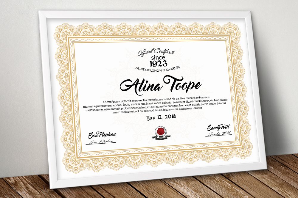 Certificate Template example image 1