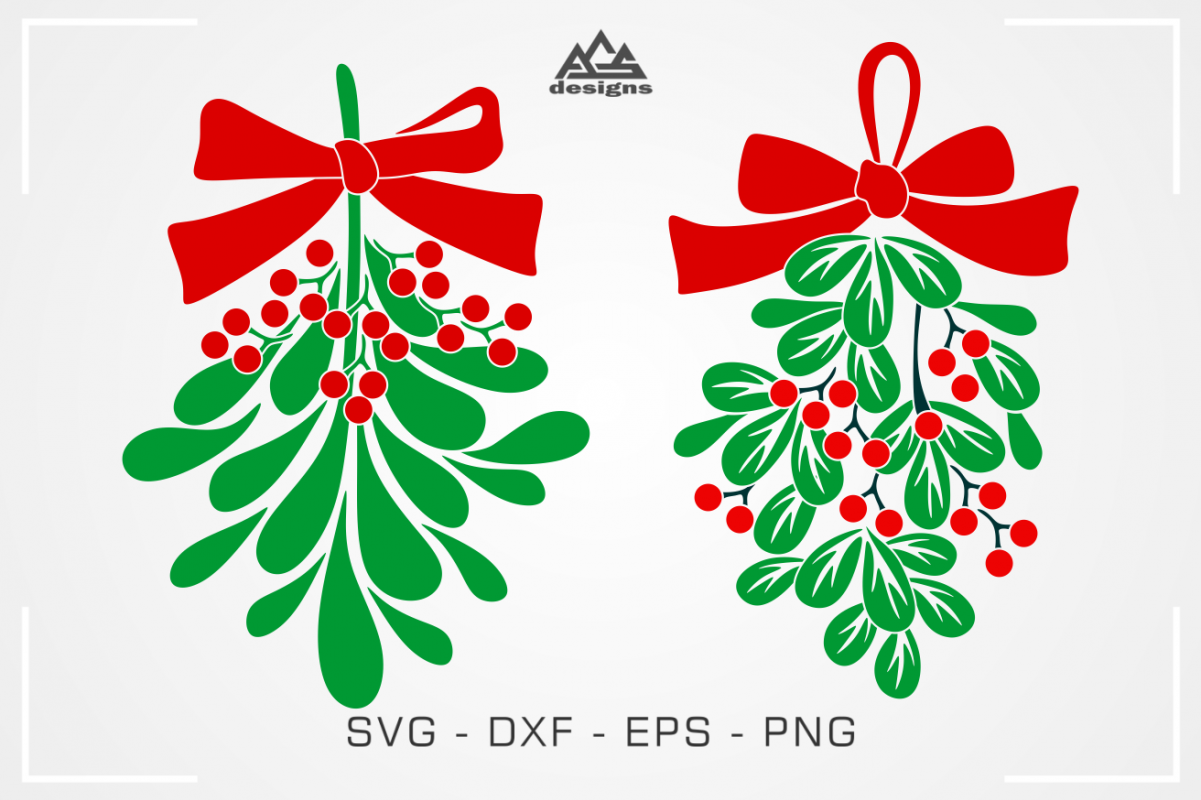 Mistletoe Christmas Svg Design (375457) | Cut Files | Design Bundles