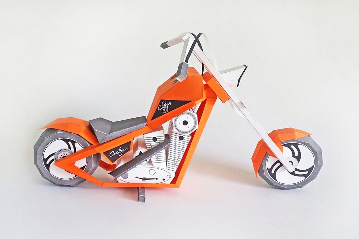 DIY Paper bike - 3d papercraft example image 1