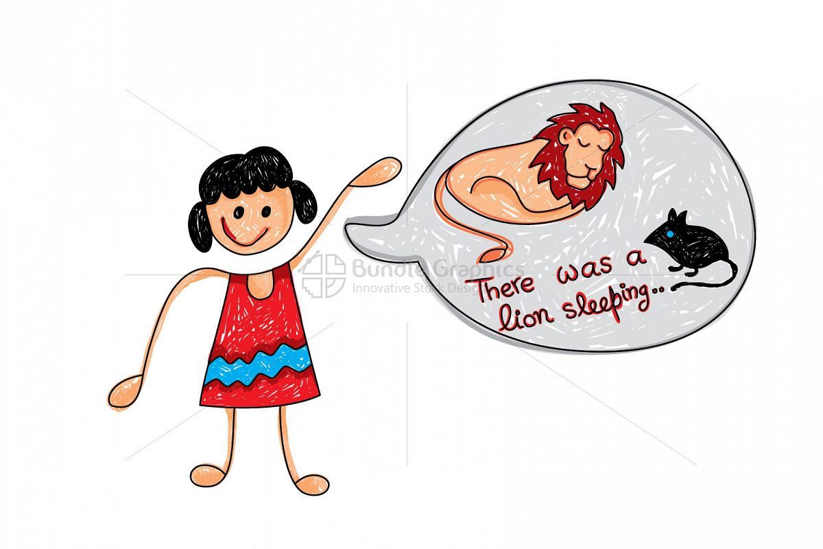 Kid Narrating Story - Graphical Illustration example image 1