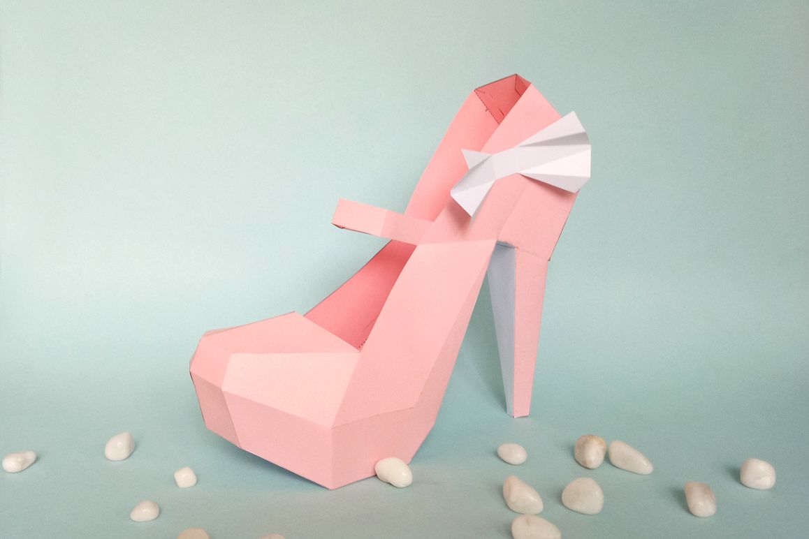 DIY Nude Pump shoes - 3d papercraft example image 1