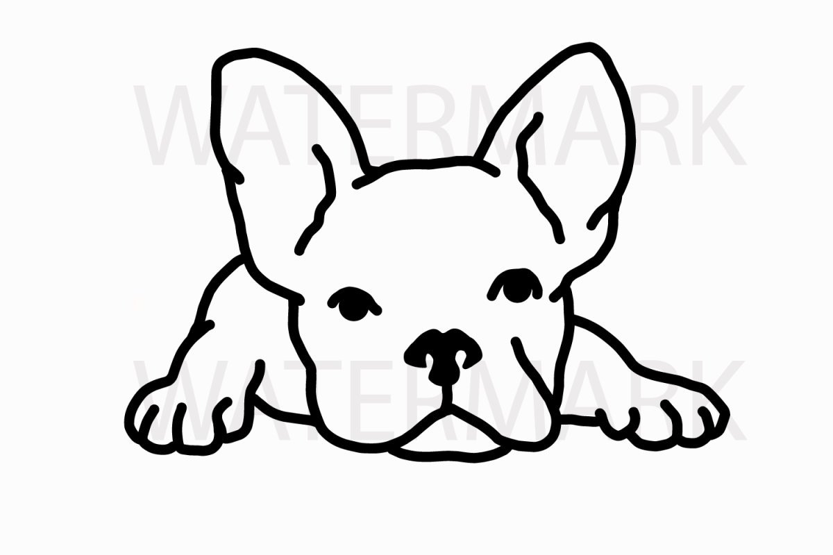 Download French Bulldog waiting - SVG/JPGHand Drawing