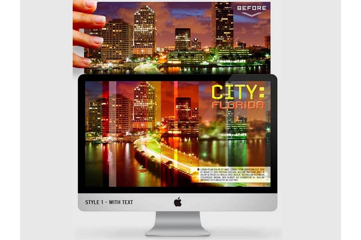 Light Glass Effect Wallpaper Photoshop Template example image 1