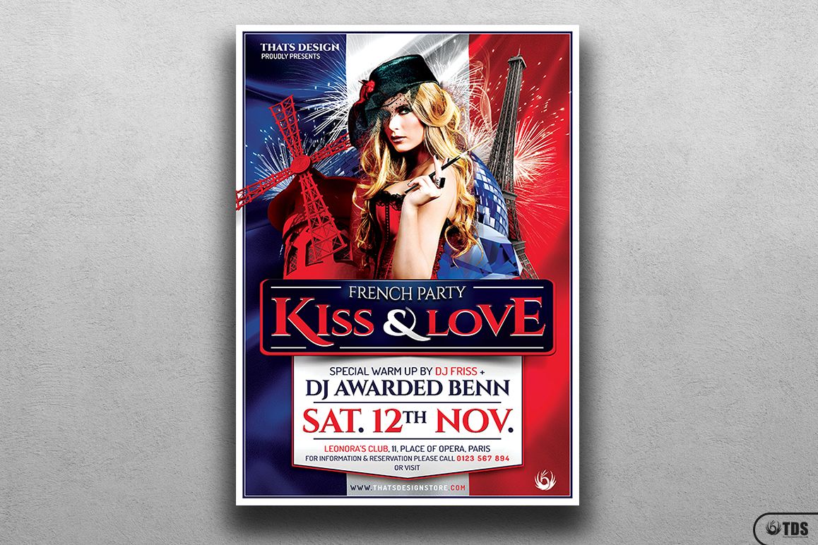 French Party Flyer Template V1 example image 1