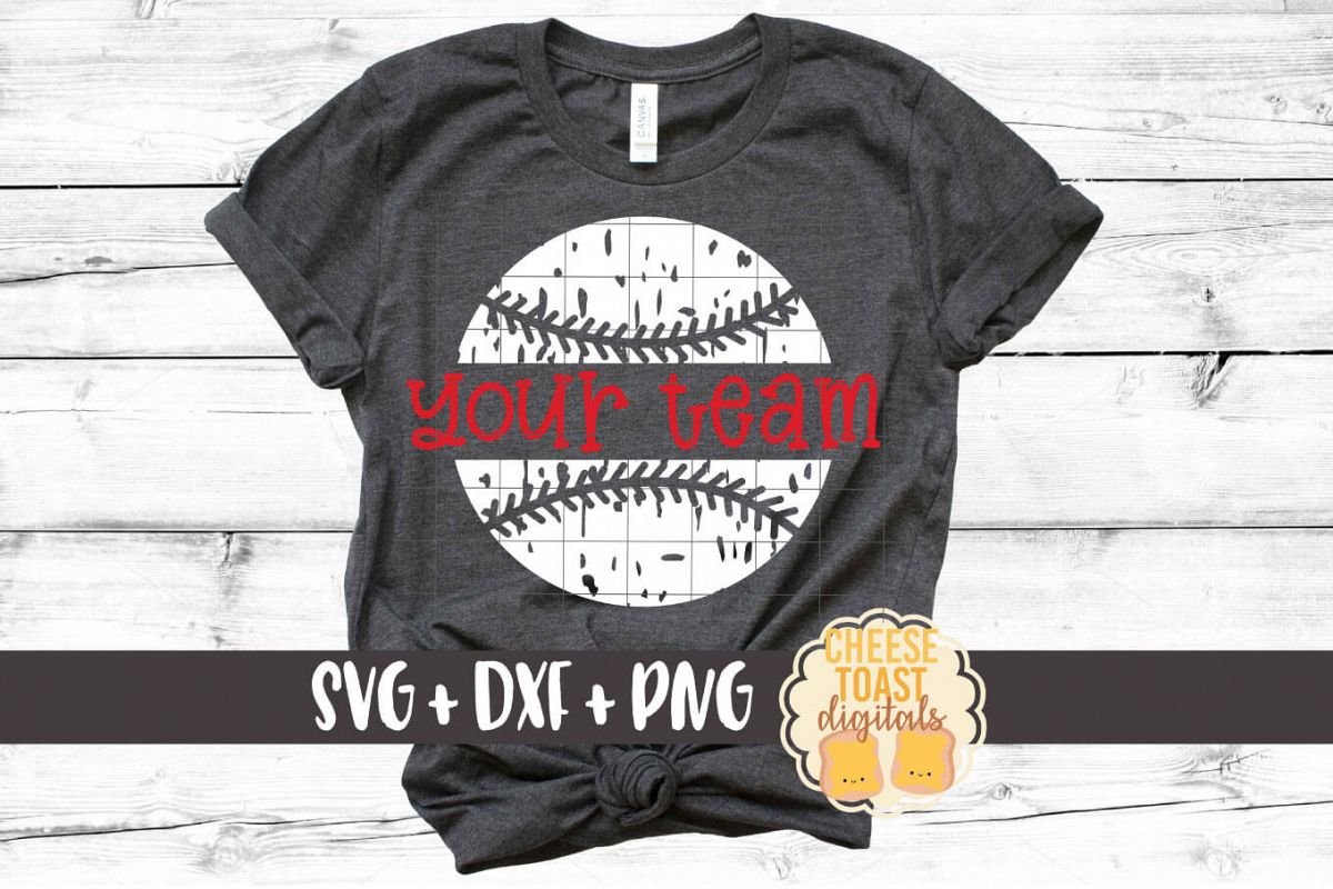 Personalized Distressed Baseball - Baseball Team SVG PNG DXF example image 1