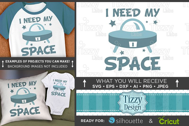 I Need My Space Svg File - Cute Kids Spaceship Shirt - 1090 example image 1