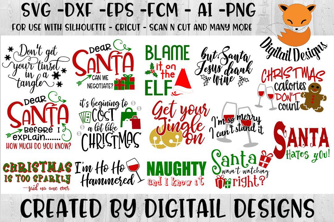 Funny Sarcastic Naughty Christmas SVG Bundle example image 1
