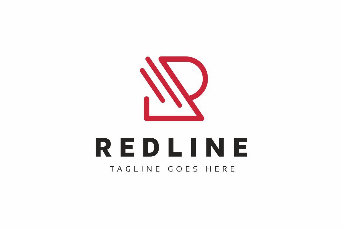 Red Line R Letter Logo example image 1