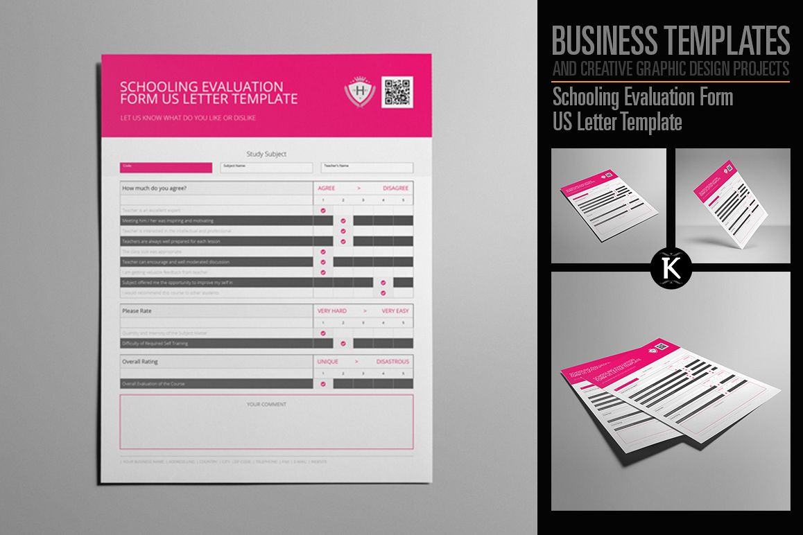 Schooling Evaluation Form US Letter Template example image 1