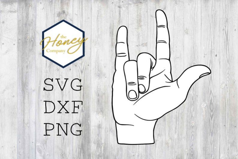 Download ASL Love Sign Language SVG DXF PNG Cut File Cutting Machine