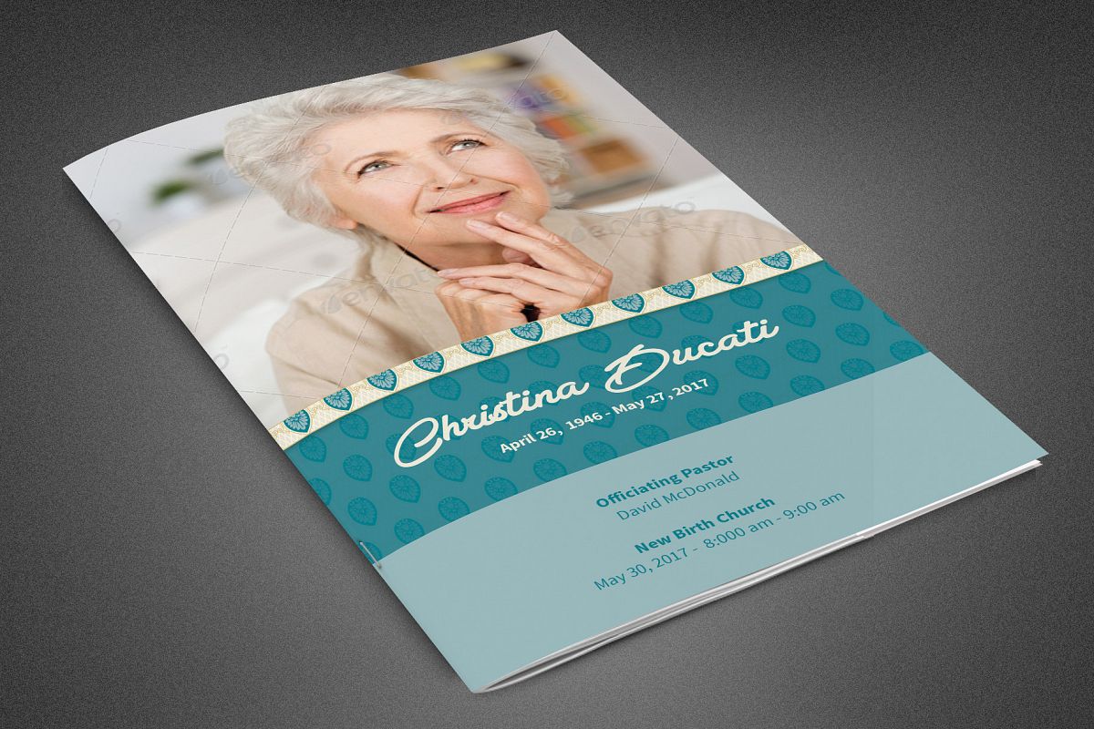 Ornate Funeral Program Template example image 1