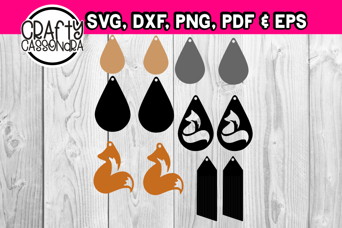 Fox theme earring svg / dxf example image 1