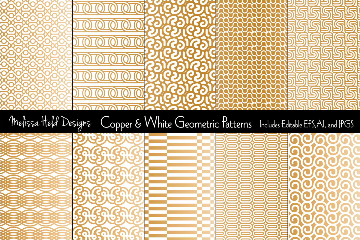 Copper & White Mod Geometrics example image 1