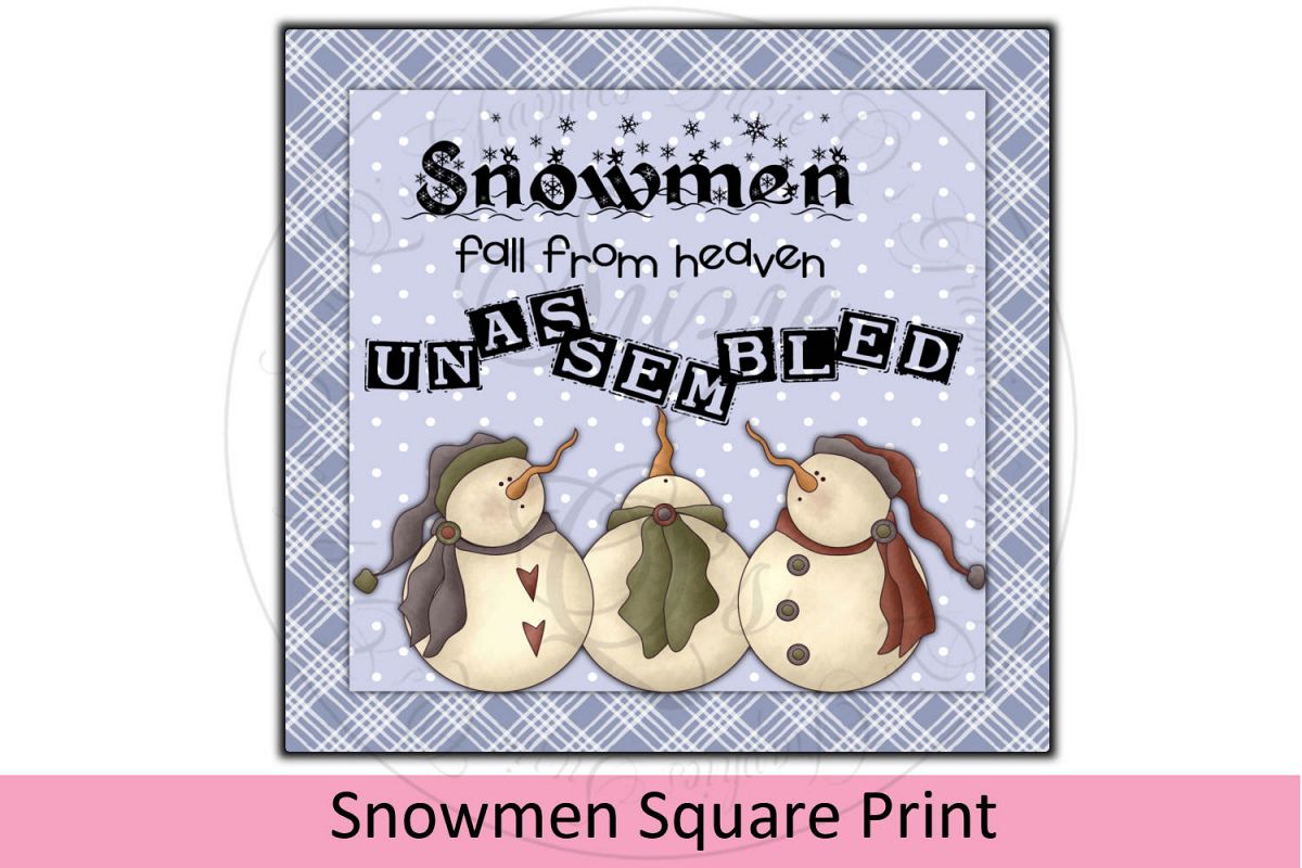 Snowmen Square Print example image 1