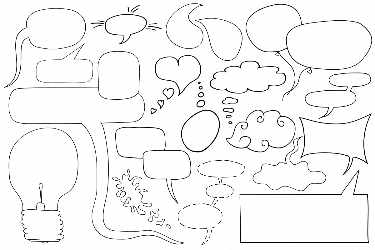Hand drawn creative dialog windows. example image 1