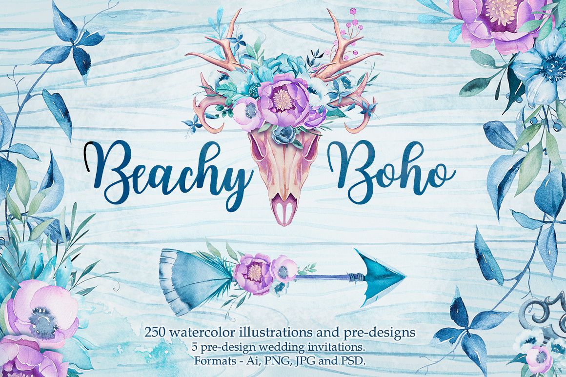 Beachy Boho watercolor example image 1