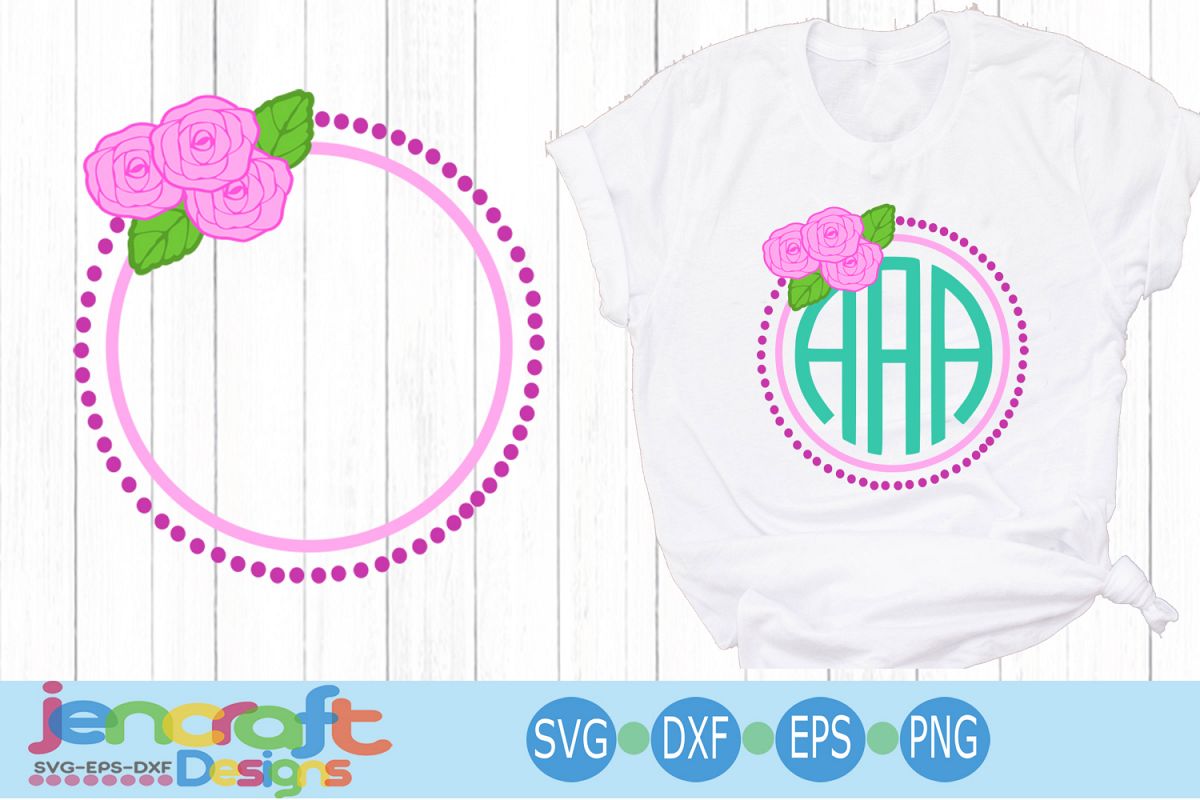 Download Rose floral Frame svg monogram Frame, Bow Mom svg Circle svg (201982) | SVGs | Design Bundles