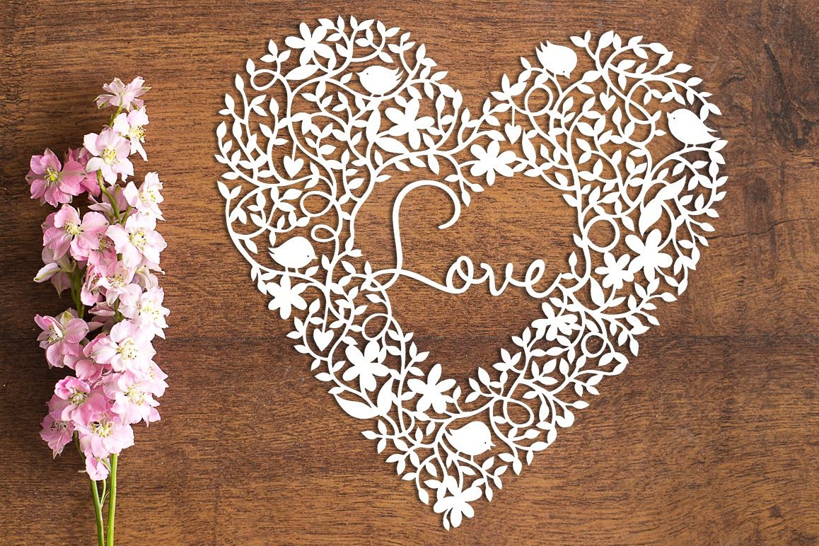 Love Heart - Paper Cutting Template example image 1