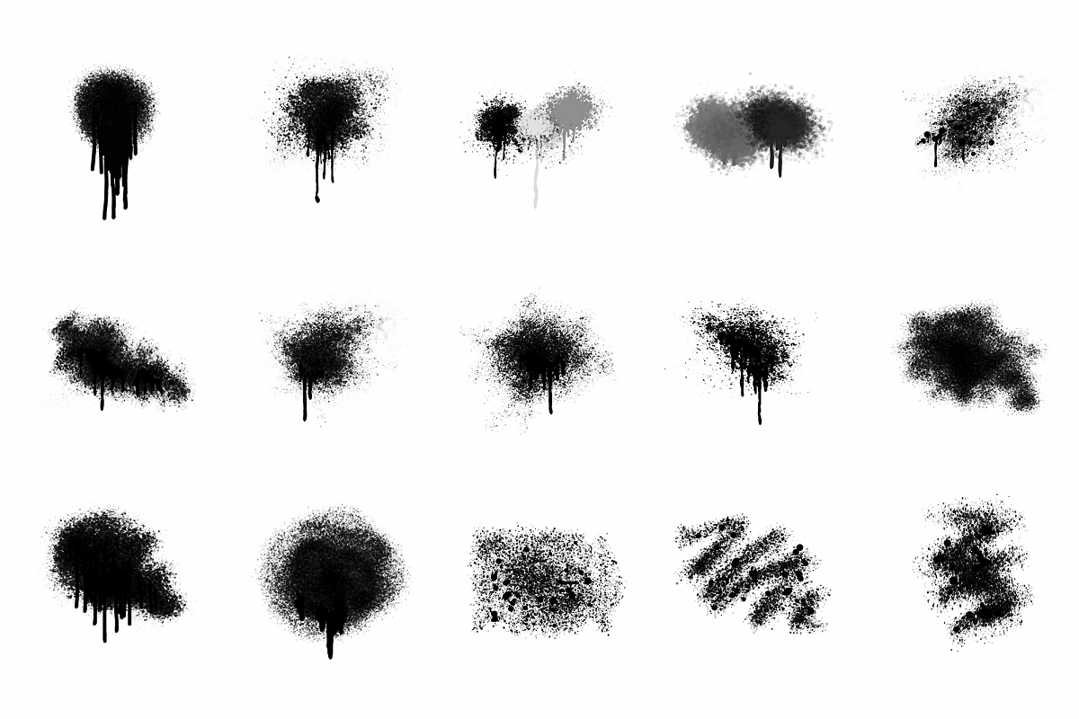 Spray Paint Textures PNG 15 Elements example image 1