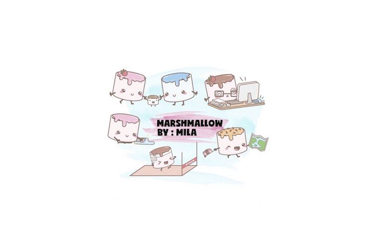 KAWAII MARSHMALLOW CLIPART BUNDLE PNG example image 1