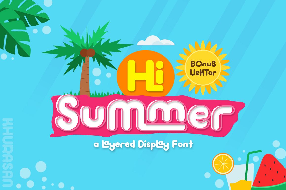Hi Summer Layered Font example image 1