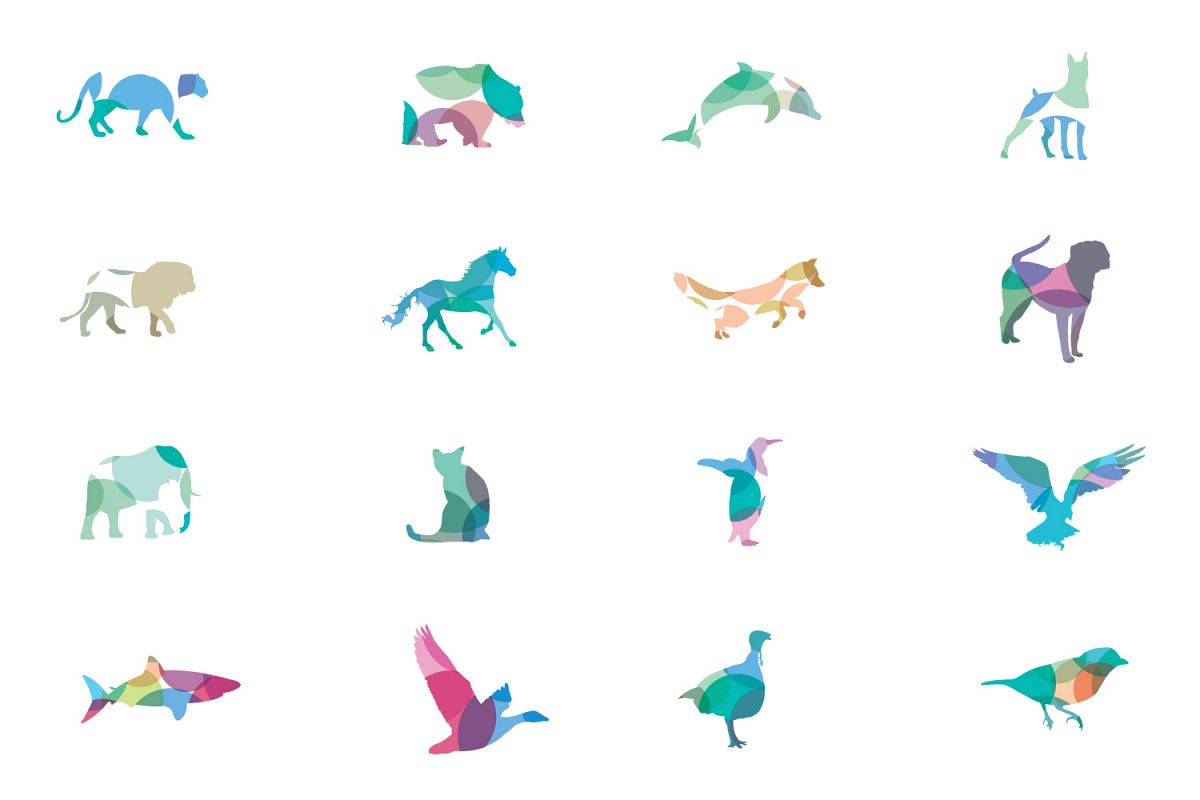 Colorful Animal and Birds vector icons example image 1